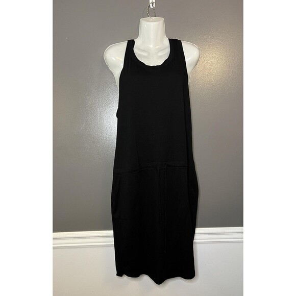 Xersion Dress Womens Medium Tall Black Racerback Tank Drawstring Pockets Active - Picture 1 of 10